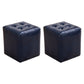 Modern Ottoman Cube Tufted Solid Color Leather Ottoman in Living Room