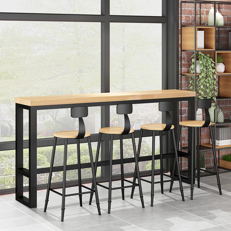 Solid Wood Pub Dining Set 1/2/5/9 Pieces Rectangle Indoor Glam Counter Height Set 5 Pieces: Table, 4 Wood Stools Clearhalo 'Bar Furniture' 'furn' 'furn_home_bar_bar_sets' 'Furniture' 'Home Bars & Bar Sets' 'home_bar_bar_sets' 'Kitchen & Dining Furniture' 5677166