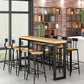 Solid Wood Pub Dining Set 1/2/5/9 Pieces Rectangle Indoor Glam Counter Height Set 9 Pieces: Table, 8 Stools Clearhalo 'Bar Furniture' 'furn' 'furn_home_bar_bar_sets' 'Furniture' 'Home Bars & Bar Sets' 'home_bar_bar_sets' 'Kitchen & Dining Furniture' 5677167