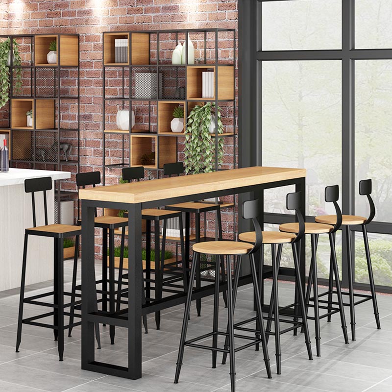 Solid Wood Pub Dining Set 1/2/5/9 Pieces Rectangle Indoor Glam Counter Height Set Clearhalo 'Bar Furniture' 'furn' 'furn_home_bar_bar_sets' 'Furniture' 'Home Bars & Bar Sets' 'home_bar_bar_sets' 'Kitchen & Dining Furniture' 5677178
