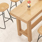 Juego de mesa y taburete rectangulares modernos, juego de mesa de bar de madera maciza de 1/2/6/11 piezas en color natural