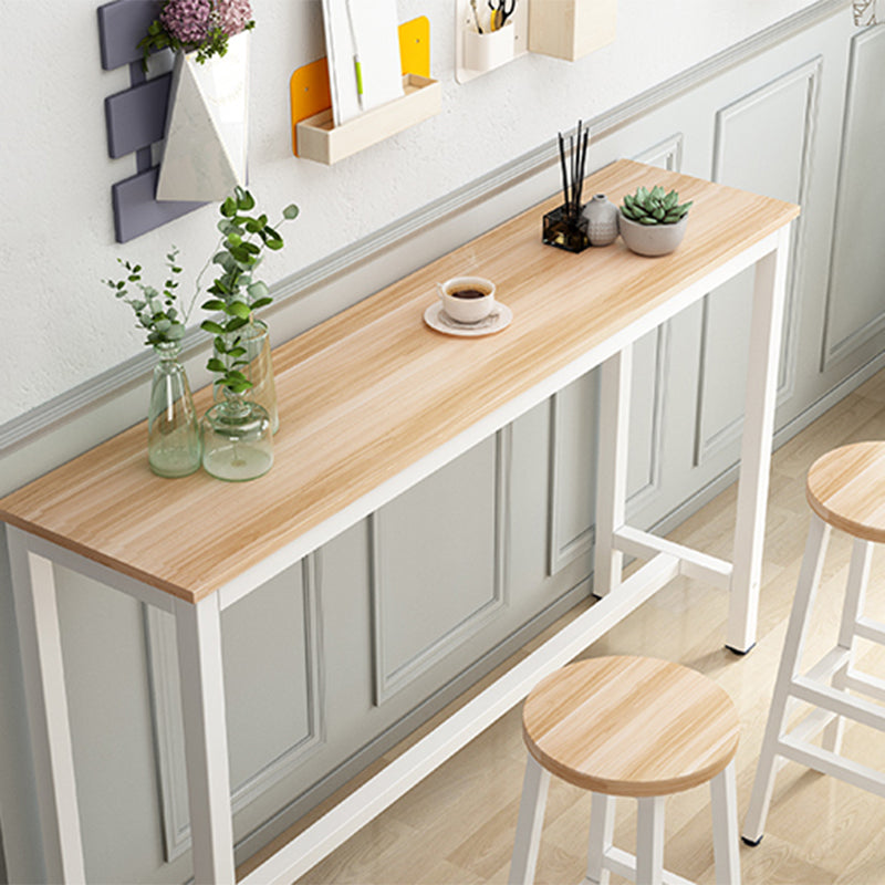 Industrial Rectangle Bar Table Set 1/2/3 Pieces Natural Colour Wood Counter Table Clearhalo 'Bar Furniture' 'furn' 'furn_home_bar_bar_sets' 'Furniture' 'Home Bars & Bar Sets' 'home_bar_bar_sets' 'Kitchen & Dining Furniture' 5677224