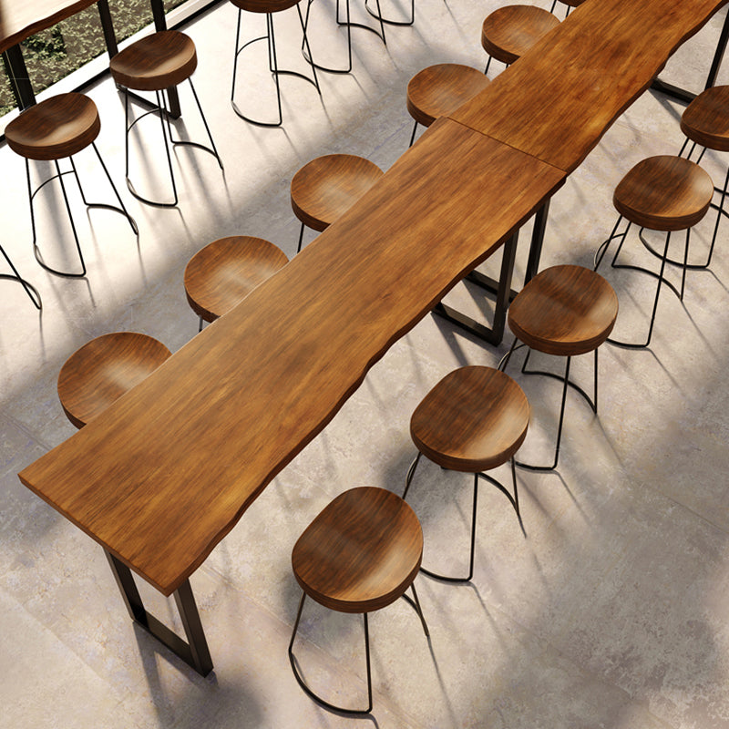 Juego de mesa de bar rectangular de madera maciza, mesa de mostrador de 1/4/7 piezas con taburetes altos