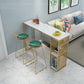 Mesa de bar rectangular estilo Glam, mesa de mostrador de mármol sintético de 1/2/3 piezas