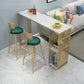 Mesa de bar rectangular estilo Glam, mesa de mostrador de mármol sintético de 1/2/3 piezas