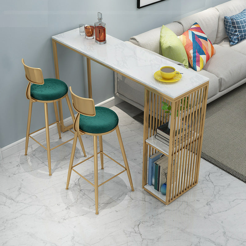 Mesa de bar rectangular estilo Glam, mesa de mostrador de mármol sintético de 1/2/3 piezas