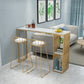 Mesa de bar rectangular estilo Glam, mesa de mostrador de mármol sintético de 1/2/3 piezas