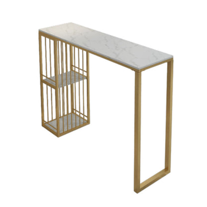 Mesa de bar rectangular estilo Glam, mesa de mostrador de mármol sintético de 1/2/3 piezas