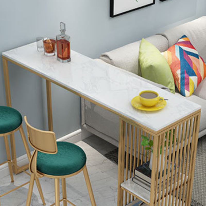 Mesa de bar rectangular estilo Glam, mesa de mostrador de mármol sintético de 1/2/3 piezas