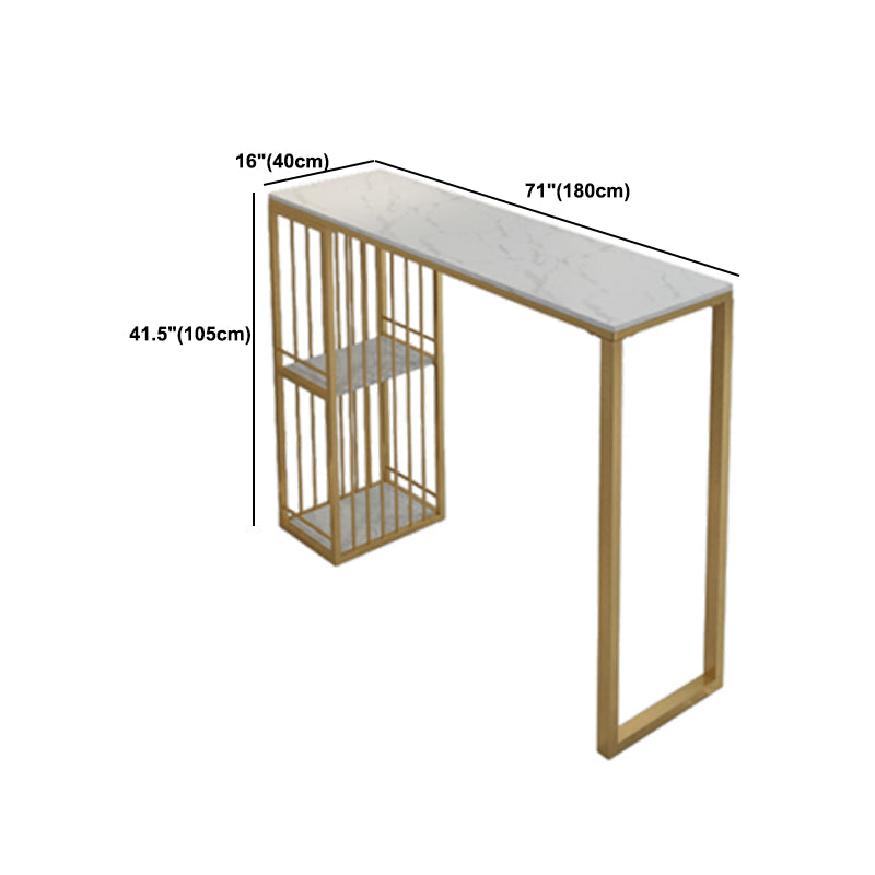 Mesa de bar rectangular estilo Glam, mesa de mostrador de mármol sintético de 1/2/3 piezas