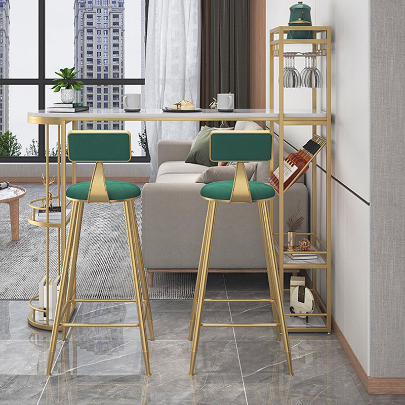 Free Form Bar Set 1/2/3 Pcs Stone and Iron Bar Table with Armless Bar Stools Clearhalo 'Bar Furniture' 'furn' 'furn_home_bar_bar_sets' 'Furniture' 'Home Bars & Bar Sets' 'home_bar_bar_sets' 'Kitchen & Dining Furniture' 5677337