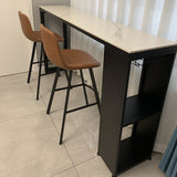 Indoor 1/2/3 Pieces Pub Dining Set Industrial Table and Stool Set with Storage Clearhalo 'Bar Furniture' 'furn' 'furn_home_bar_bar_sets' 'Furniture' 'Home Bars & Bar Sets' 'home_bar_bar_sets' 'Kitchen & Dining Furniture' 5677370