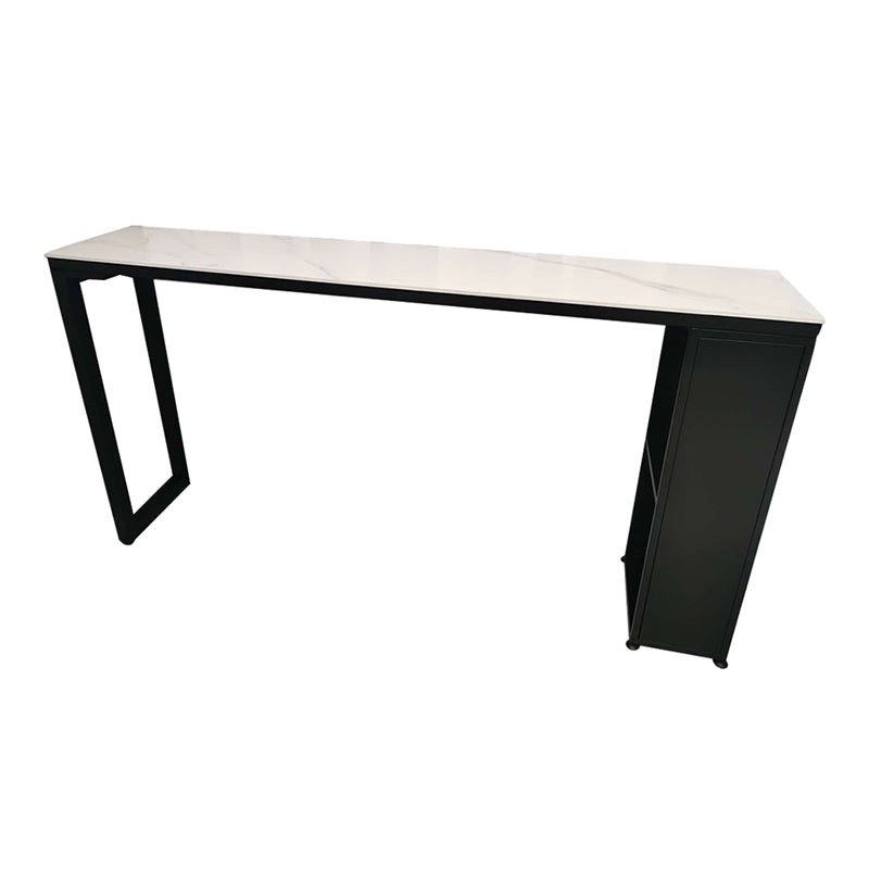 Indoor 1/2/3 Pieces Pub Dining Set Industrial Table and Stool Set with Storage White 79"L x 16"W Clearhalo 'Bar Furniture' 'furn' 'furn_home_bar_bar_sets' 'Furniture' 'Home Bars & Bar Sets' 'home_bar_bar_sets' 'Kitchen & Dining Furniture' 5677371