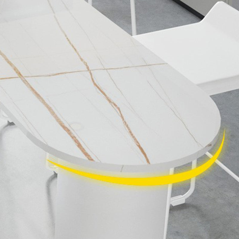 Juego de mesa de bar moderno de forma irregular, mesa de mostrador de piedra sinterizada de 1/2/5 piezas con taburetes