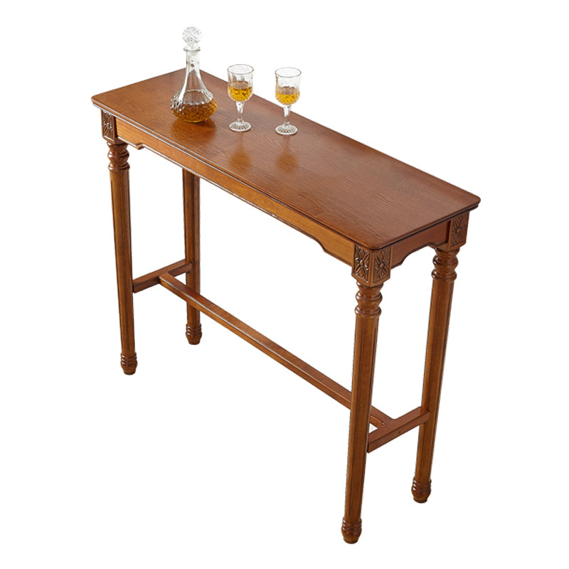 Modern Style Bar Table 1/3 Pieces Brown Colour Solid Wood Counter Table Clearhalo 'Bar Furniture' 'furn' 'furn_home_bar_bar_sets' 'Furniture' 'Home Bars & Bar Sets' 'home_bar_bar_sets' 'Kitchen & Dining Furniture' 5677411