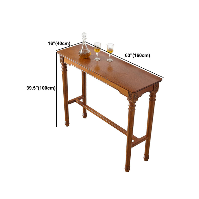 Modern Style Bar Table 1/3 Pieces Brown Colour Solid Wood Counter Table Clearhalo 'Bar Furniture' 'furn' 'furn_home_bar_bar_sets' 'Furniture' 'Home Bars & Bar Sets' 'home_bar_bar_sets' 'Kitchen & Dining Furniture' 5677420