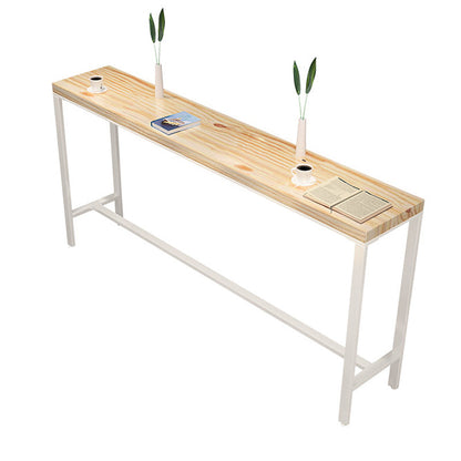 Contemporary Rectangular Bar Set 1/2/4 Pcs Solid Wood Counter and Bar Stools Wood 98"L x 16"W Clearhalo 'Bar Furniture' 'furn' 'furn_home_bar_bar_sets' 'Furniture' 'Home Bars & Bar Sets' 'home_bar_bar_sets' 'Kitchen & Dining Furniture' 5677433