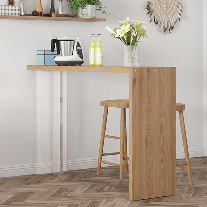 Luxurious Rectangle Solid Wood Bar Table Set 1/3 Pieces Counter Table with Backless Stools Clearhalo 'Bar Furniture' 'furn' 'furn_home_bar_bar_sets' 'Furniture' 'Home Bars & Bar Sets' 'home_bar_bar_sets' 'Kitchen & Dining Furniture' 5677457