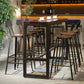 Juego de mesa y taburete de Bar rectangular industrial, juego de comedor de madera para Pub de interior, 1/2/7 piezas