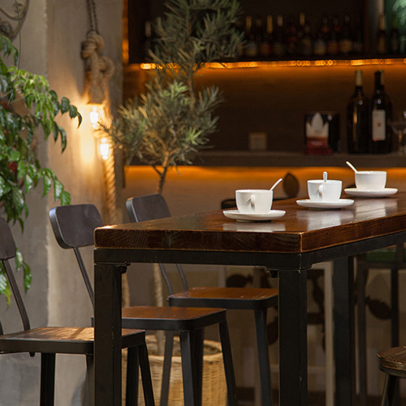 Juego de mesa y taburete de Bar rectangular industrial, juego de comedor de madera para Pub de interior, 1/2/7 piezas