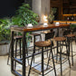 Juego de mesa y taburete de Bar rectangular industrial, juego de comedor de madera para Pub de interior, 1/2/7 piezas