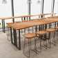 Juego de mesa de bar industrial de madera maciza, mesa de mostrador de 1/2/4/7 piezas con taburetes sin respaldo