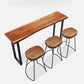 Juego de mesa de bar industrial de madera maciza, mesa de mostrador de 1/2/4/7 piezas con taburetes sin respaldo
