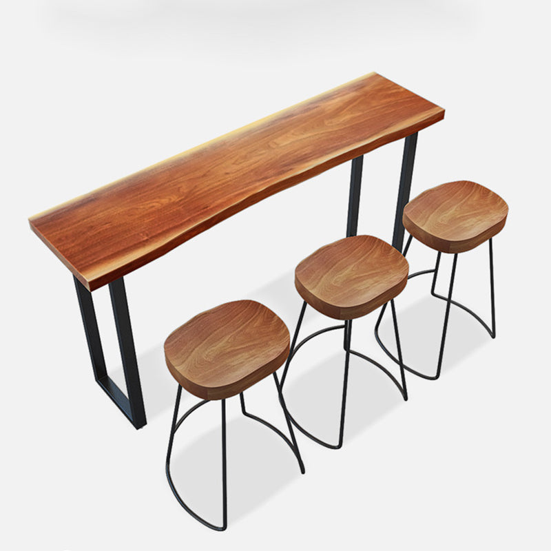 Juego de mesa de bar industrial de madera maciza, mesa de mostrador de 1/2/4/7 piezas con taburetes sin respaldo