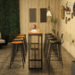 Juego de mesa de bar de madera industrial, mesa de mostrador rectangular de 1/5/9 piezas