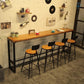 Juego de mesa de bar de madera industrial, mesa de mostrador rectangular de 1/5/9 piezas