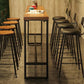 Juego de mesa de bar de madera industrial, mesa de mostrador rectangular de 1/5/9 piezas