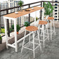 Outdoor 1/2/4/5 Pieces Counter Set Rectangle Industrial Metal Bar Pub Table Set