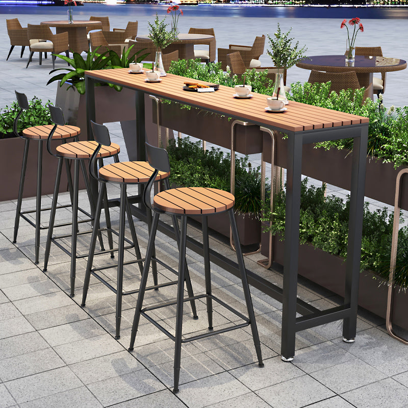 Outdoor 1/2/4/5 Pieces Counter Set Rectangle Industrial Metal Bar Pub Table Set