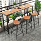 Outdoor 1/2/4/5 Pieces Counter Set Rectangle Industrial Metal Bar Pub Table Set
