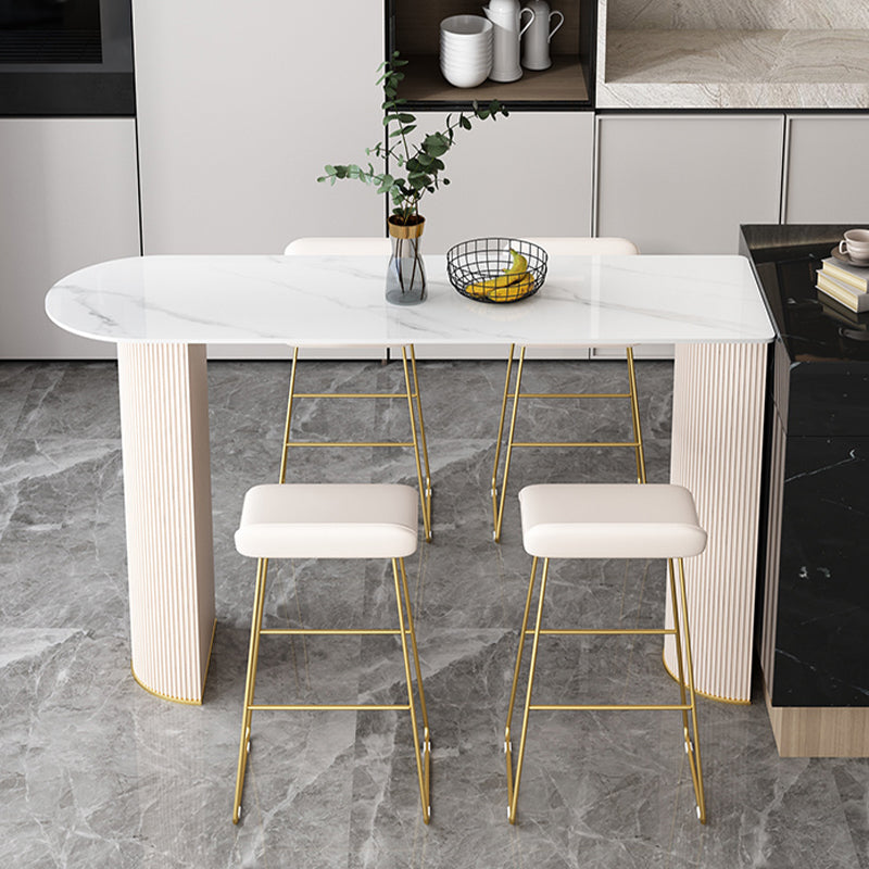 Juego de barra moderno de forma libre, mesa de bar de piedra de 1/2/5 piezas con taburetes tapizados