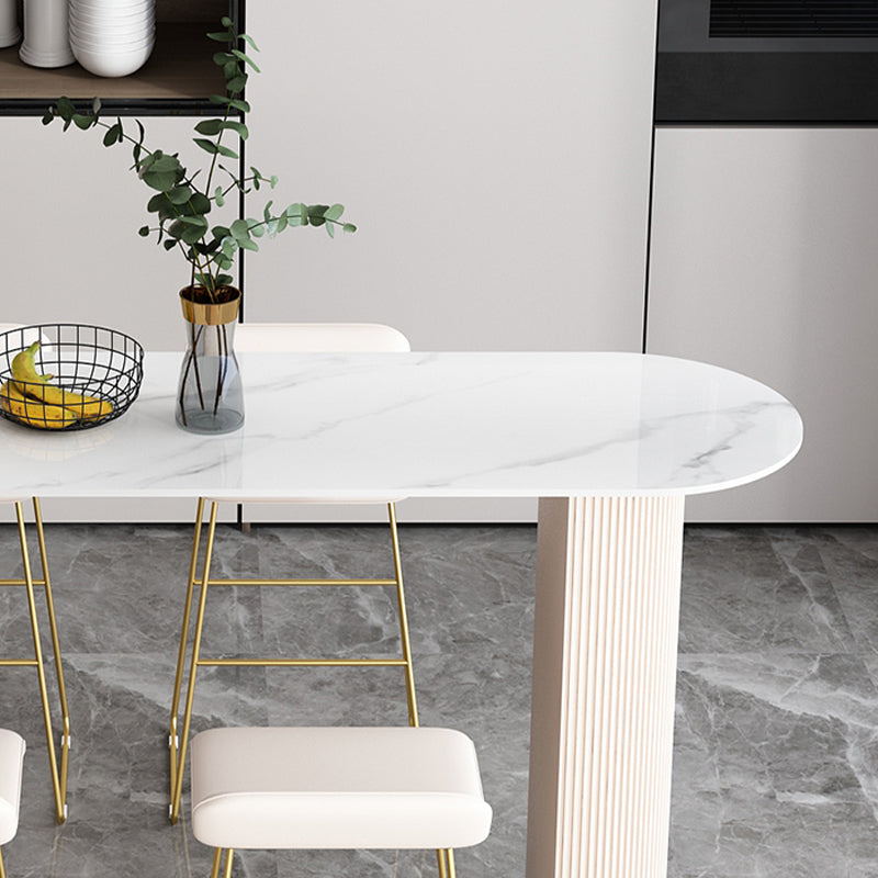 Juego de barra moderno de forma libre, mesa de bar de piedra de 1/2/5 piezas con taburetes tapizados