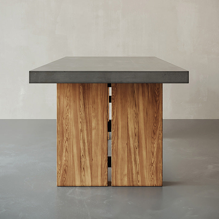 Moderne 1/5-delige eettafelset, rechthoekige grenenhouten eettafel voor de woonkamer