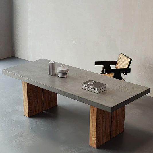 モダンな1/5ピースダイニングセット長方形の松の木材ダイニングテーブルリビングルーム