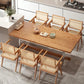 Rectangle 1/2/5/7 Pieces Dining Set Acrylic Base Dining Furniture in Natural 7 Pieces: Table, 6 Chairs Clearhalo 'Dining Room Sets' 'Dining Tables & Seating' 'dining_room_set' 'furn' 'furn_dining_room_set' 'Furniture' 'Kitchen & Dining Furniture' 5677676