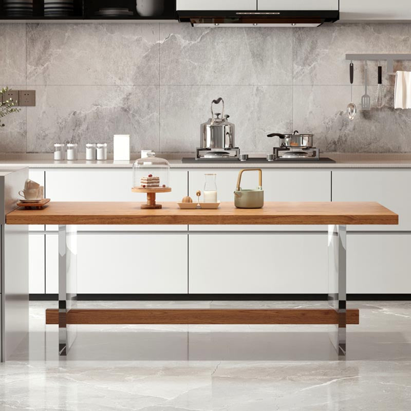 Rectangle 1/2/5/7 Pieces Dining Set Acrylic Base Dining Furniture in Natural Clearhalo 'Dining Room Sets' 'Dining Tables & Seating' 'dining_room_set' 'furn' 'furn_dining_room_set' 'Furniture' 'Kitchen & Dining Furniture' 5677680