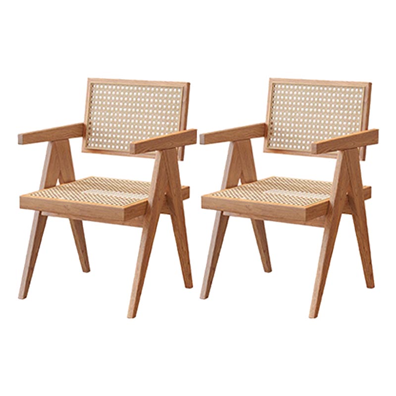 Rectangle 1/2/5/7 Pieces Dining Set Acrylic Base Dining Furniture in Natural 2 Wood Chairs Clearhalo 'Dining Room Sets' 'Dining Tables & Seating' 'dining_room_set' 'furn' 'furn_dining_room_set' 'Furniture' 'Kitchen & Dining Furniture' 5677681