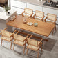 Rectangle 1/2/5/7 Pieces Dining Set Acrylic Base Dining Furniture in Natural Clearhalo 'Dining Room Sets' 'Dining Tables & Seating' 'dining_room_set' 'furn' 'furn_dining_room_set' 'Furniture' 'Kitchen & Dining Furniture' 5677689