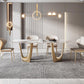 Designer Style Sintered Stone Top Dining Table Set Rectangular 1/4/5/7 Pieces Dining Set Clearhalo 'Dining Room Sets' 'Dining Tables & Seating' 'dining_room_set' 'furn' 'furn_dining_room_set' 'Furniture' 'Kitchen & Dining Furniture' 5677698