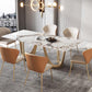 Designer Style Sintered Stone Top Dining Table Set Rectangular 1/4/5/7 Pieces Dining Set 7 Pieces: Table, 6 Chairs Clearhalo 'Dining Room Sets' 'Dining Tables & Seating' 'dining_room_set' 'furn' 'furn_dining_room_set' 'Furniture' 'Kitchen & Dining Furniture' 5677700