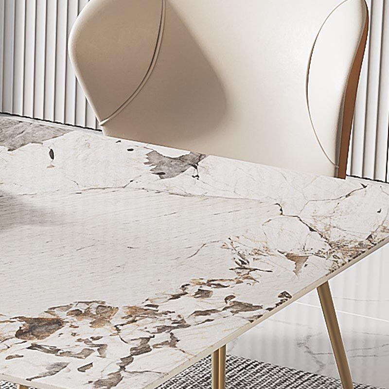 Designer Style Sintered Stone Top Dining Table Set Rectangular 1/4/5/7 Pieces Dining Set Clearhalo 'Dining Room Sets' 'Dining Tables & Seating' 'dining_room_set' 'furn' 'furn_dining_room_set' 'Furniture' 'Kitchen & Dining Furniture' 5677710