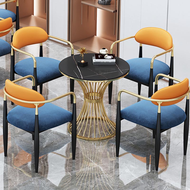 Set da pranzo Glam Stone 1/4/5 pezzi Mobili da pranzo in oro per la casa