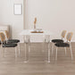 Modern White Dining Set Rectangle 1/2/4/5/7 Stone and Acrylic Pieces Dinette Set 5 Pieces: Table, 4 Chairs Clearhalo 'Dining Room Sets' 'Dining Tables & Seating' 'dining_room_set' 'furn' 'furn_dining_room_set' 'Furniture' 'Kitchen & Dining Furniture' 5677763