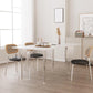 Modern White Dining Set Rectangle 1/2/4/5/7 Stone and Acrylic Pieces Dinette Set 4 Pieces: Table, 3 Chairs Clearhalo 'Dining Room Sets' 'Dining Tables & Seating' 'dining_room_set' 'furn' 'furn_dining_room_set' 'Furniture' 'Kitchen & Dining Furniture' 5677765