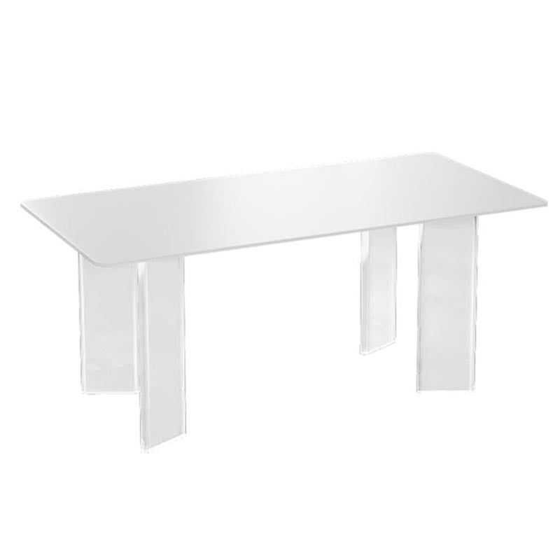 Modern White Dining Set Rectangle 1/2/4/5/7 Stone and Acrylic Pieces Dinette Set Clearhalo 'Dining Room Sets' 'Dining Tables & Seating' 'dining_room_set' 'furn' 'furn_dining_room_set' 'Furniture' 'Kitchen & Dining Furniture' 5677768