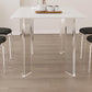Modern White Dining Set Rectangle 1/2/4/5/7 Stone and Acrylic Pieces Dinette Set Clearhalo 'Dining Room Sets' 'Dining Tables & Seating' 'dining_room_set' 'furn' 'furn_dining_room_set' 'Furniture' 'Kitchen & Dining Furniture' 5677772